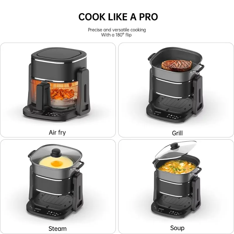 Free Kitchen Accessories air Fryers Custom Toaster Oven Oil-free 4 in 1 air Fryer with Flip