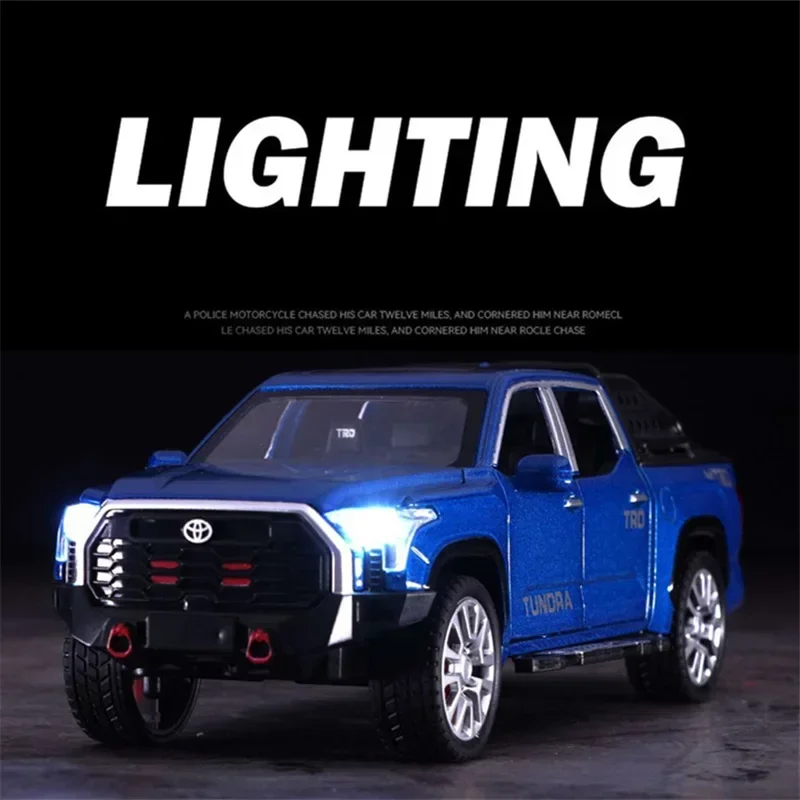 Tundra-Alloy Pickup Car Model for Children, 1:32, Diecast, Metal, Veículos Off-Road, Simulação, Som e Luz, Toy Gift