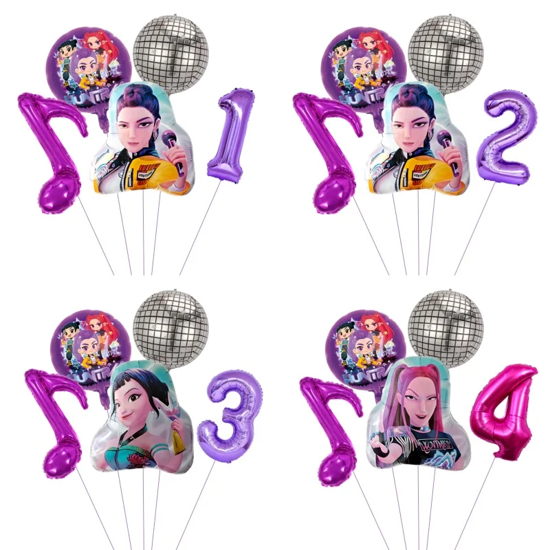 1 ensemble de ballons violets sur le thème de la musique Kpop, décoration de fête d'anniversaire pour filles, fournitures de cadeaux pour enfants, cadeaux de baby shower