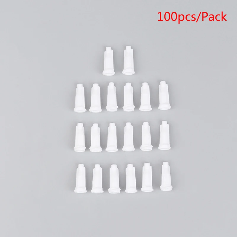 100Pcs/pack Syringe Tips Caps Injector Dispenser Dispensing Needle Sealing Plug Syringe Cap Assortment for Storing Glue Stop Cap