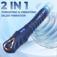 Thrusting Vibrator G Spot Vibrator Anal Dildo with 10 Vibrating 3 Thrusting Liquid Silicone Vaginal Massage Clitoris Stimulator