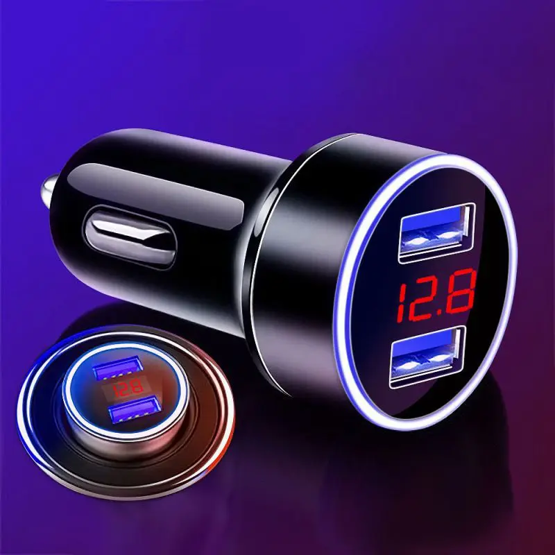 4.8A 5V Car Chargers 2 Ports Fast Charging For Samsung Huawei iphone 11 8 Plus Universal Aluminum Dual USB Car-charger Adapter