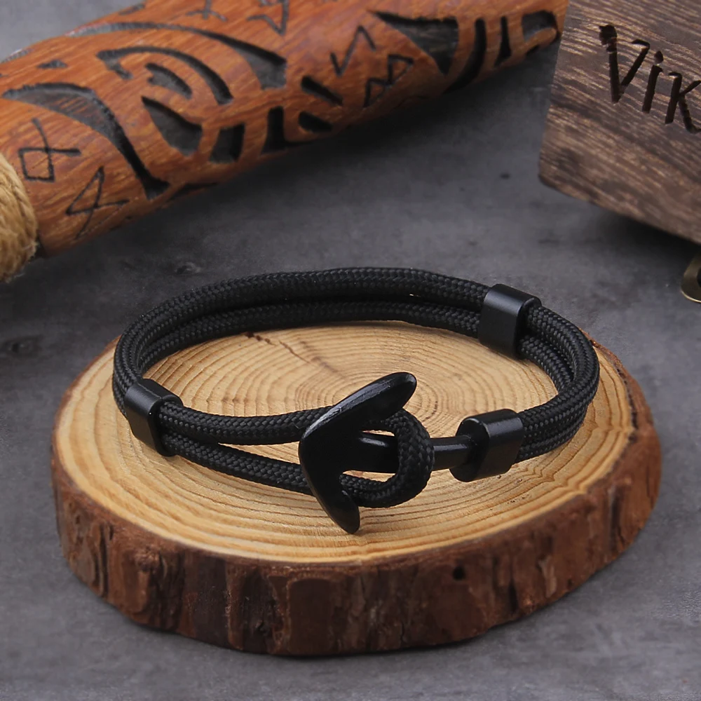 Hot Sale Couple Bracelets Fashion Alloy Anchor Bracelets Bangles Braided Polyester Rope Bracelets For Women Men Gifts