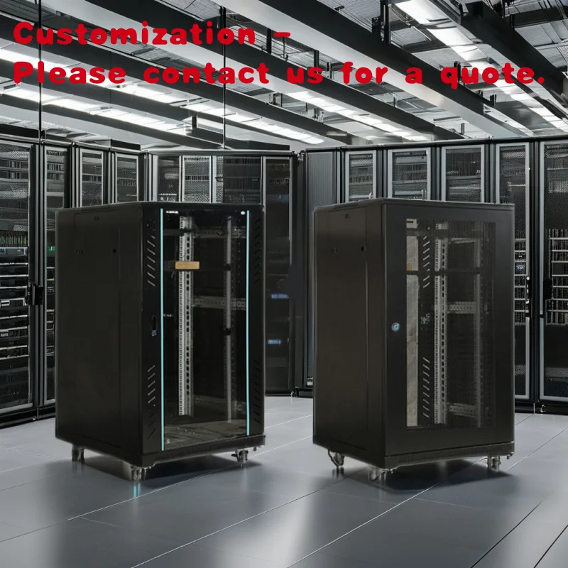 custom.27U Mesh Door Cabinet DDF Telecom Server Rack Data Center Floor Standing Internet Server Rack with 22U Capaci