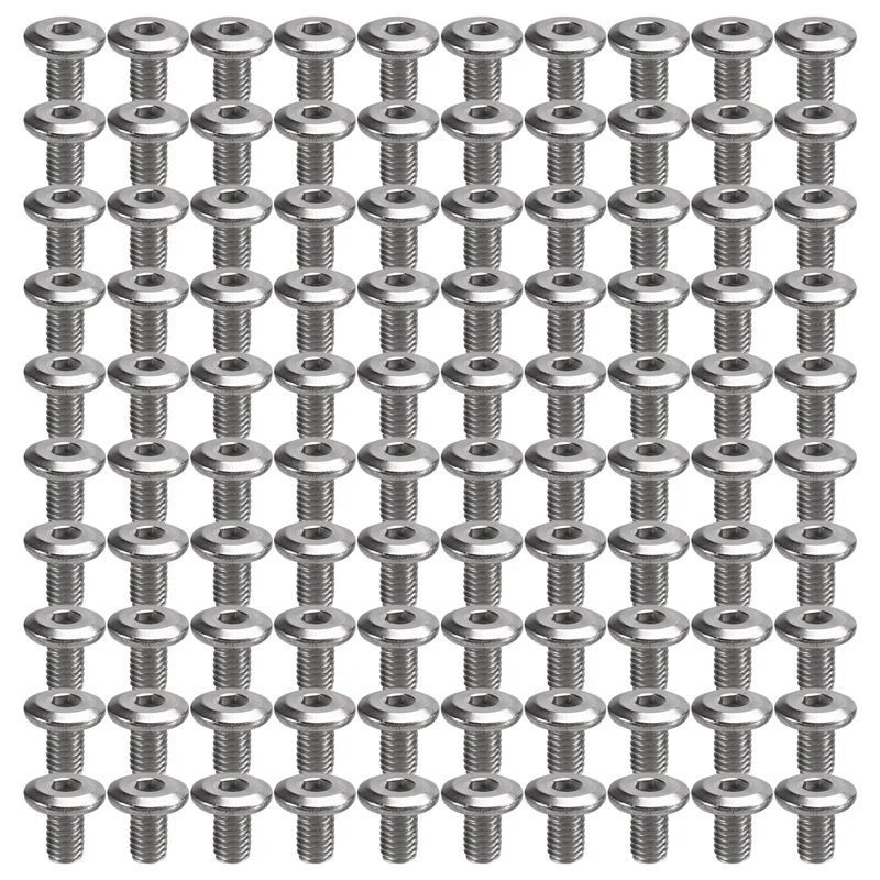 

ABSS-100PCS M6 Ультратонкая головка с шестигранной головкой, большой винт с плоской головкой, длина резьбы 10 мм для мебели, деревянной мебели