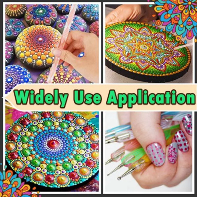 38Pcs Mandala Dotting Tools Painting Kit - Dot Paint Stencils Tool Set Art Craft Supplies Kit Tray Brush Pen