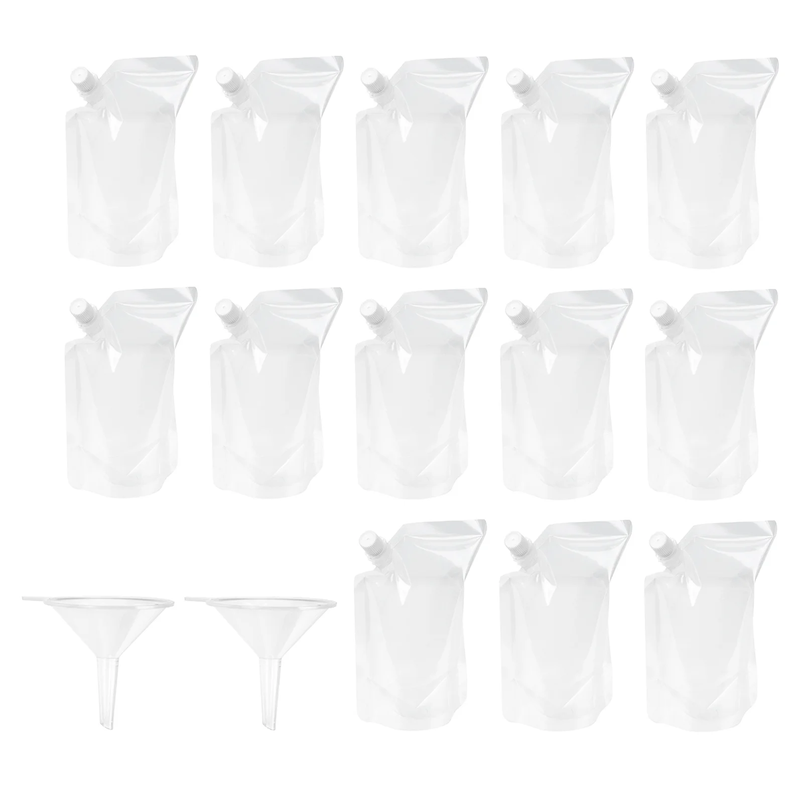 

1 Set Plastic Flask Beverage Pouch Screw Lid Leakproof Collapsible Drinking Bag For Liquor Beer Juice Soybean Milk Portable