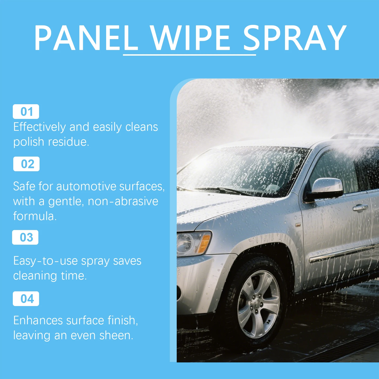 Car Cleaning Spray - For Cleaning Residues & Stains on Car Surfaces, Restoring Shine, Polishing and Maintaining the Vehicle