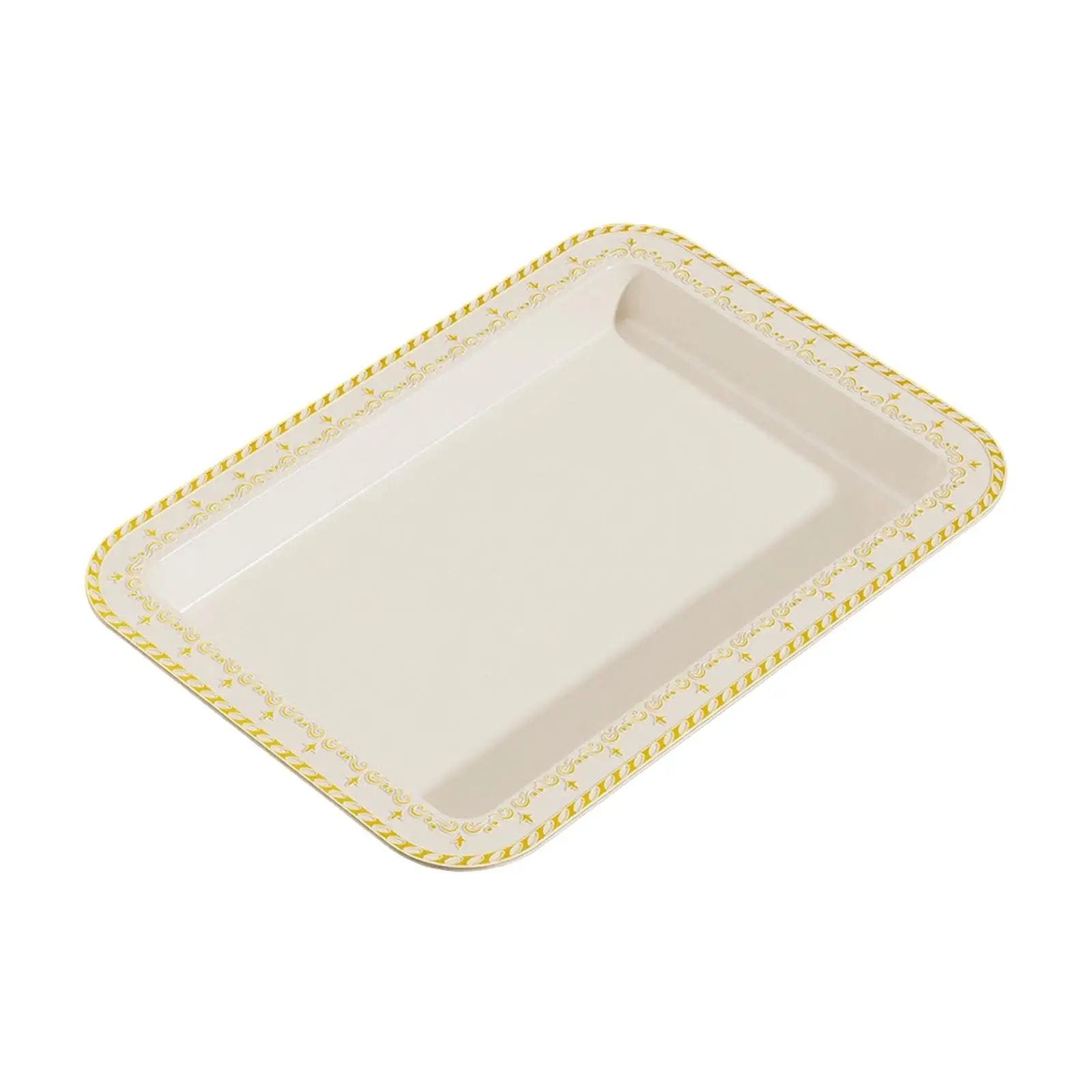 Rectangular Plastic Tray with Raised Rim Lightweight Plastic Serving Tray Easy to Clean Long-Lasting