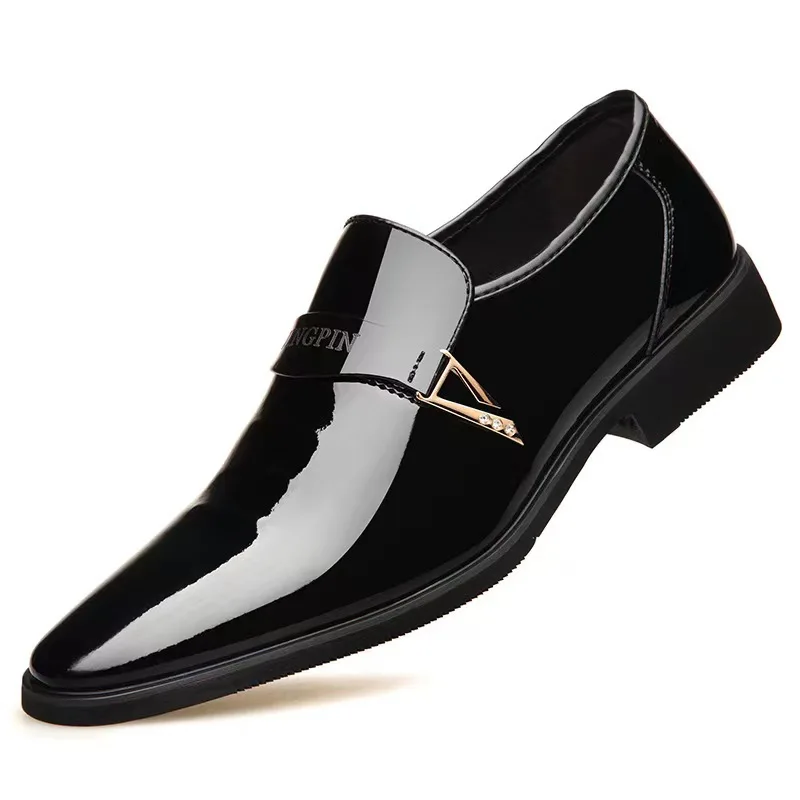 Men Lacquer Leather Shoes Men Business Leather Shoes Korean Edition British Pointed Set Men Leather Shoes image 6