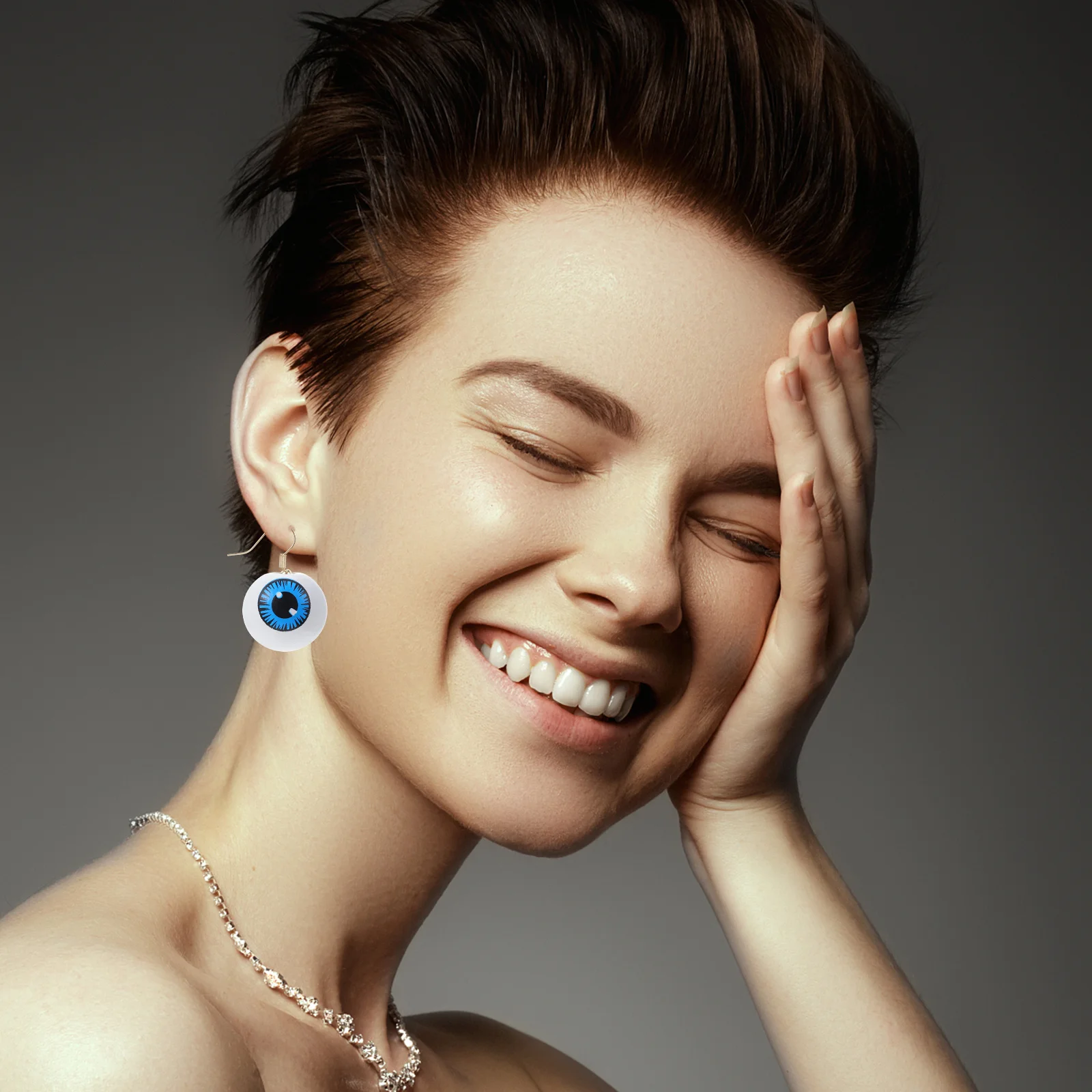 

30Pcs Loose Beads Wooden Eyeball Shape for DIY Jewelry Necklace Bracelet Mobile Phone Pendant Backpack Hanging