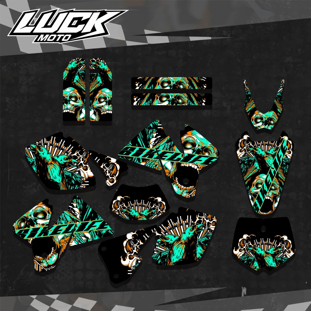 

LUCKMOTO NEW TEAM GRAPHICS WITH MATCHING BACKGROUNDS Sticker For KTM EXC 250 300 350 400 520 MXC 200 300 2001 2002