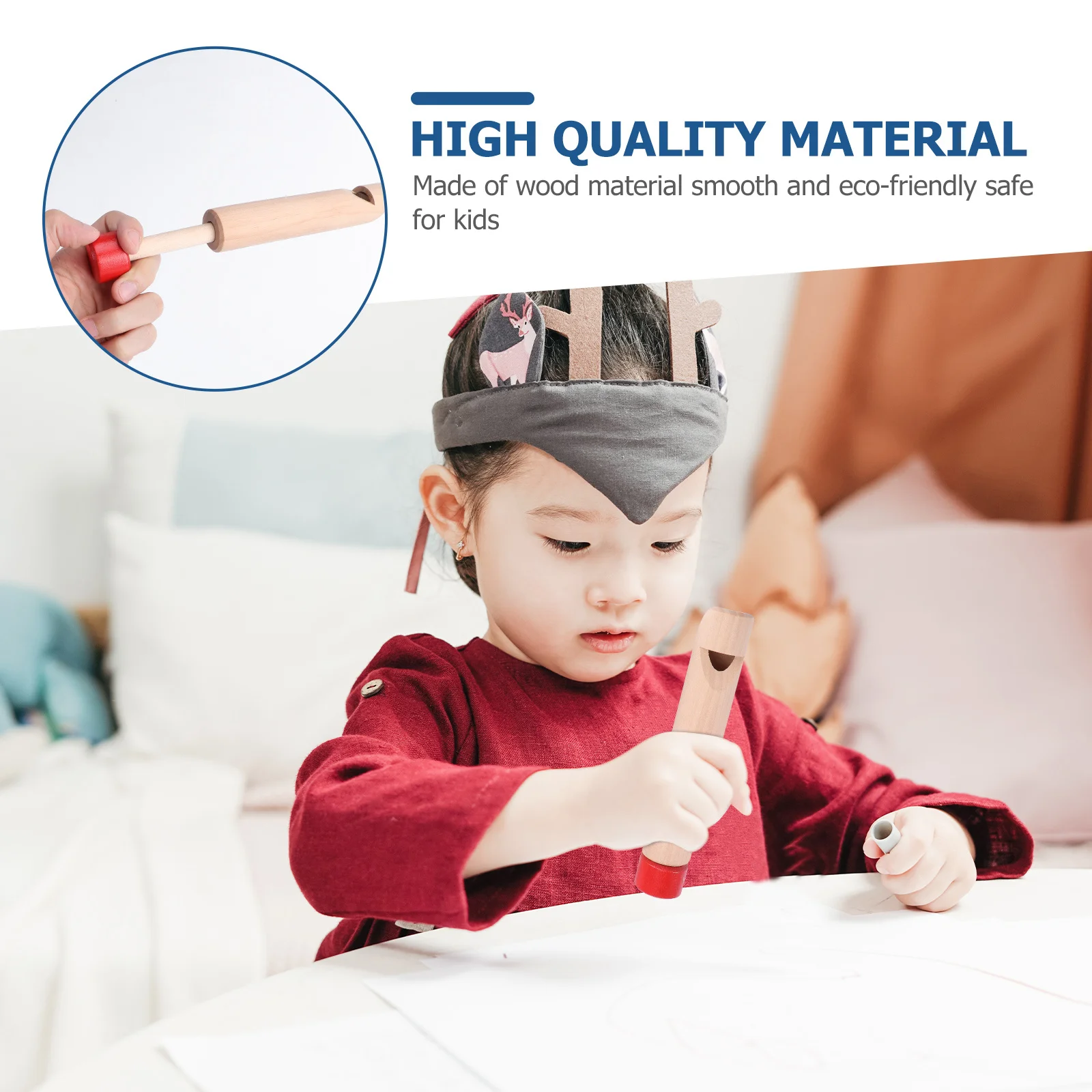 

3Pcs Wooden Children Whistles Push Pull Voice Change Music Instruments Early Learning Educational Gift Children Whistles