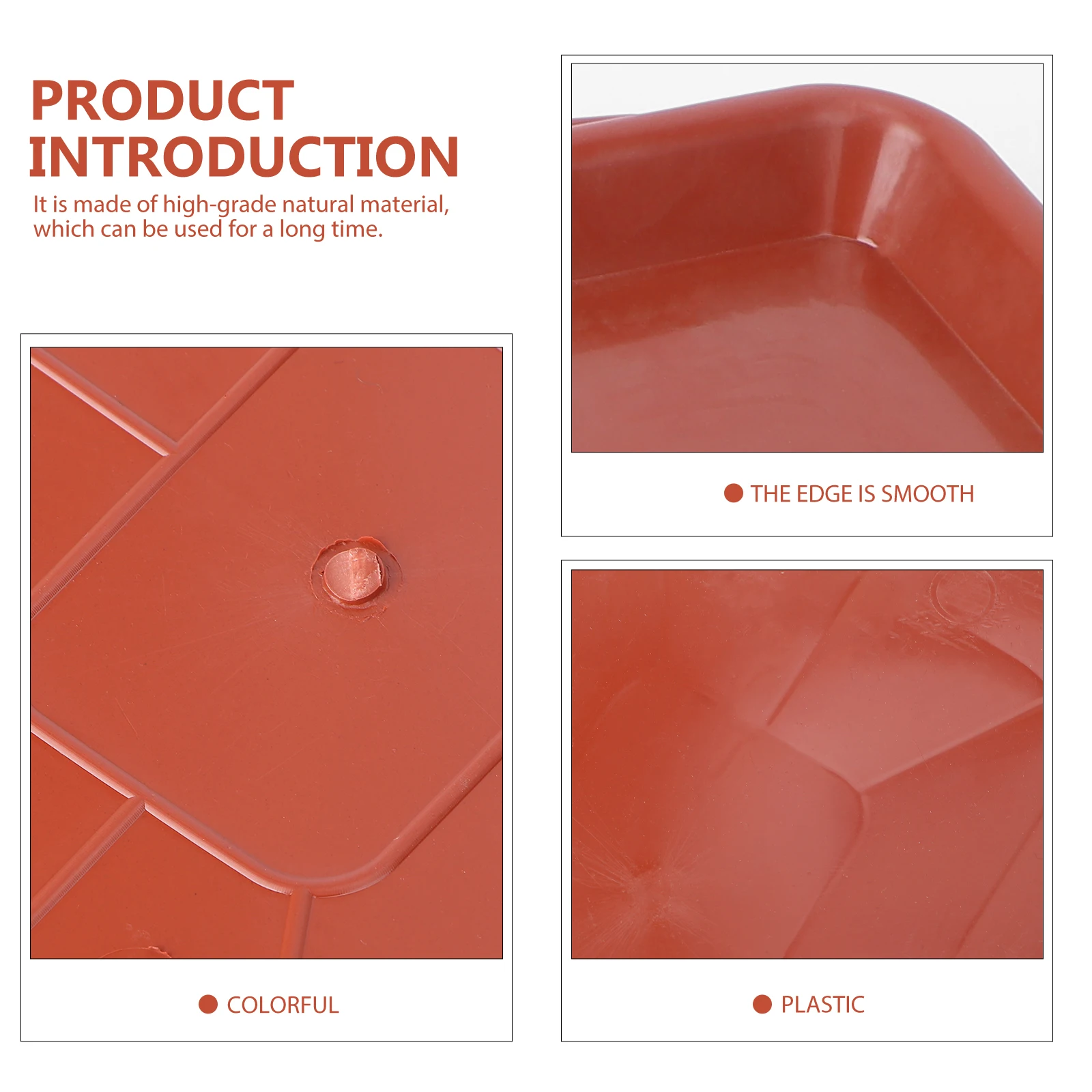 

10 Pcs Tray Rectangular Plant Plate Plastic Trays for Plants Detachable Flower Pot Oblong Red