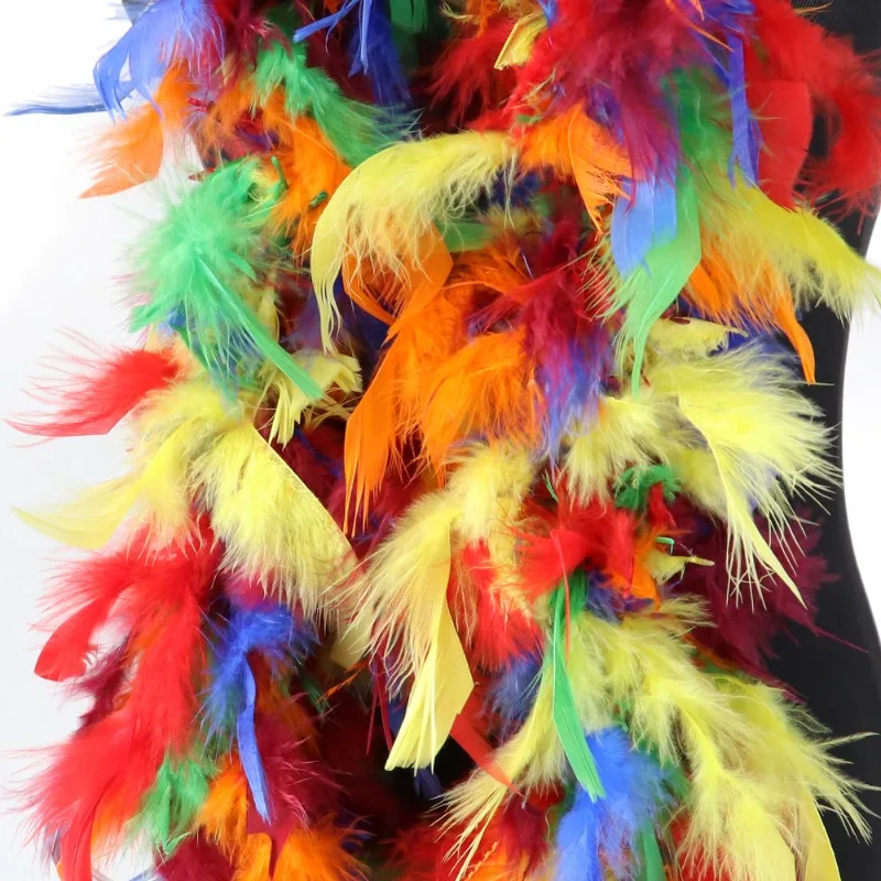Turkey mixed color feather strips 90g-130g, colorful party scarf accessories, firecracker manufacturer in stock wholesale