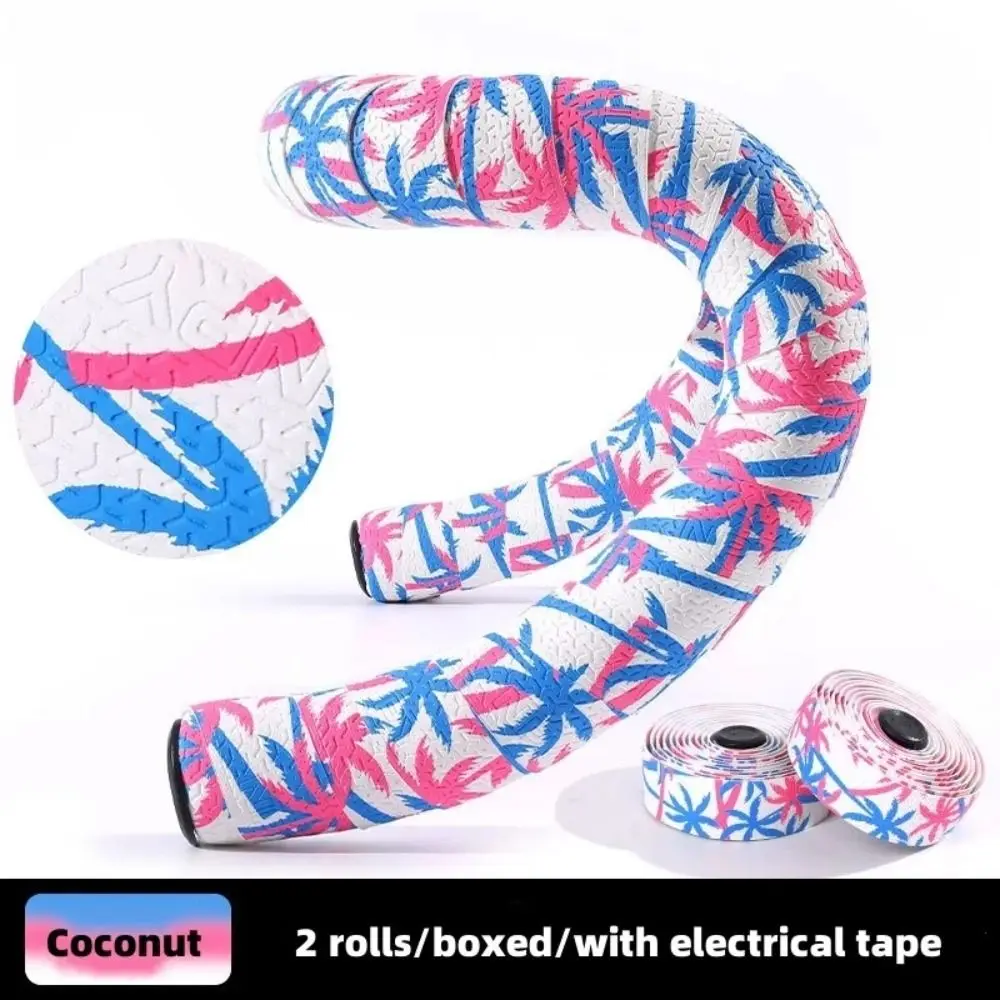 Cherry Blossom Bicycle Handlebar Tape Anti-slip Breathable Riding Handlebar Strap PU EVA Anti-Vibration Cycling Bar Wrap