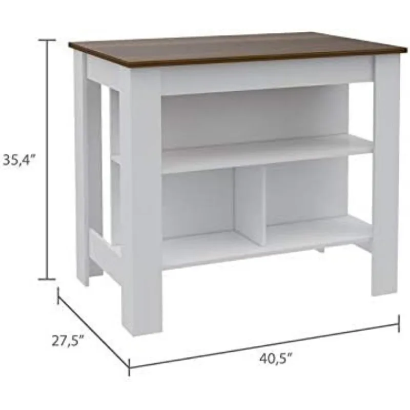 TUHOME Cala Kitchen Island, Ilha de Madeira Projetada, Multicolorida