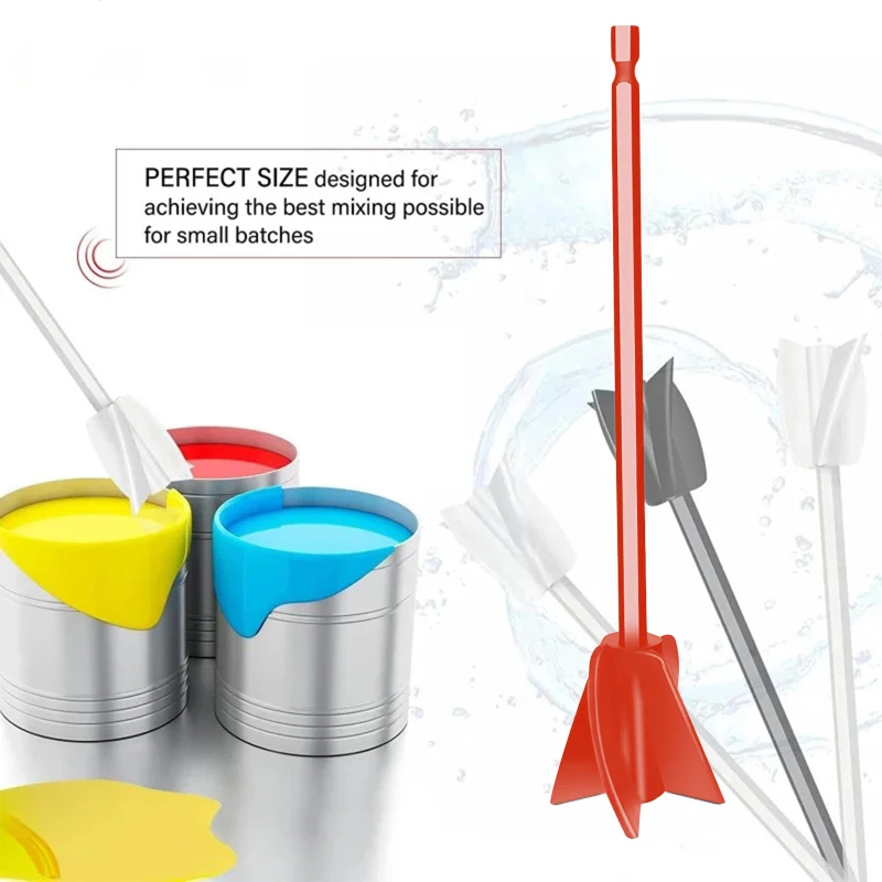 4PCS Epoxy Mixing Stick Paint Stirring Rod Putty Cement Paint Mixer Attachment With Drill Chuck For Epoxy Resin Latex Oil Paint