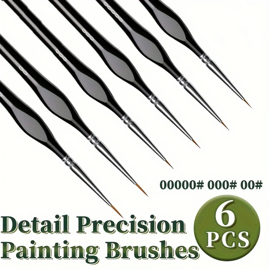 3/6/9-teiliges Pinselset mit feiner Spitze und dreieckigem Griff, professionelles Kunstzubehör, geeignet für Aquarellmalerei und Modellierung – Detail 2