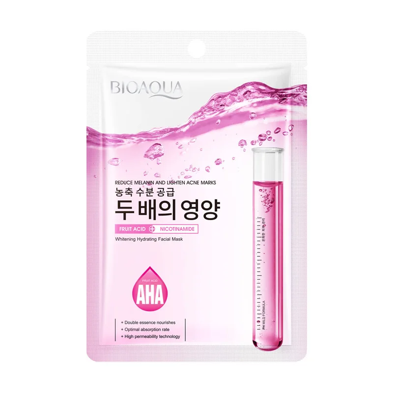 5pcs BIOAQUA Niacinamide Face Mask Anti Wrinkle Moisturizing Hyaluronic Acid Whitening Facial Mask Sheet Mask Skin Care view 2