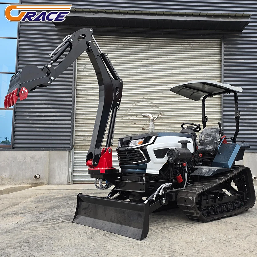 

Chinese Compact Mini Crawler Farm Tractor 80HP/100HP 2WD 120HP New Agriculture Use Small Rubber Track Cultivator Gear Engine