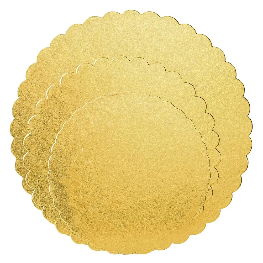 

3 Pcs Color Cake Base Party Boards Gold Trays Dessert Cardboard Bases Bottom Plate