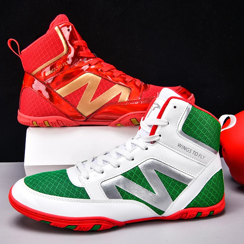 

Wesing Professional Boxing Training Shoes For Athletes Anti-Slip High Top Shoes Equipment Fitness Men Footwears