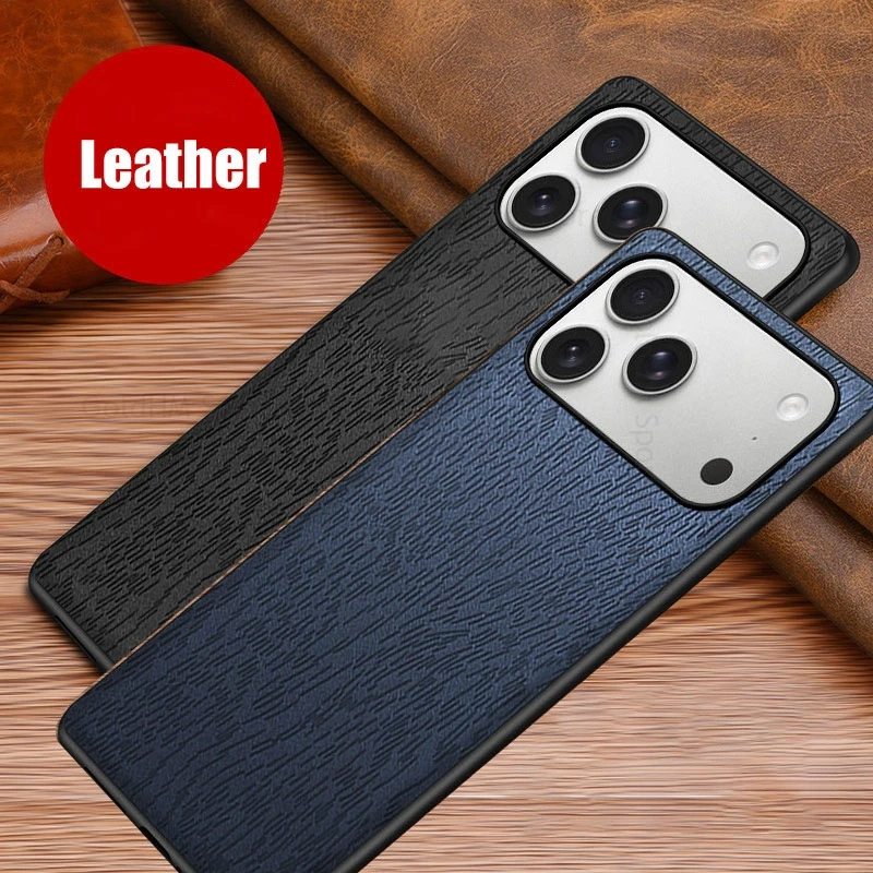 

Wood Texture Shockproof Leather Case For iPhone 17 Pro Max Ultra Slim Shockproof Soft Border Cover For Apple 17 Air 16 15 14 Pro