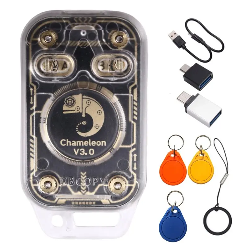 

B14C Chameleon V3.0 125K 13.56M RFID Smart Chip Reader Smart Card Emulator+ 3XUID Keychain Read Write ID IC Tag Copyer Copie