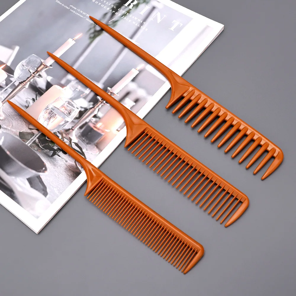 

3pcs Set Rat Tail Combs Evening Glam Makeup Hair Partitioning Styling Finger Wave Bridal Updo Back Combing Tools Sectioning Comb