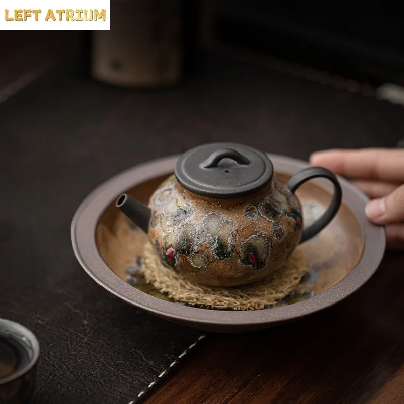 Ceramic Teapot Lid Bowl and Pot with Kiln Turned Beeswax Glaze Featuring Retro and Creative Ceramic Home Drinking Utensils