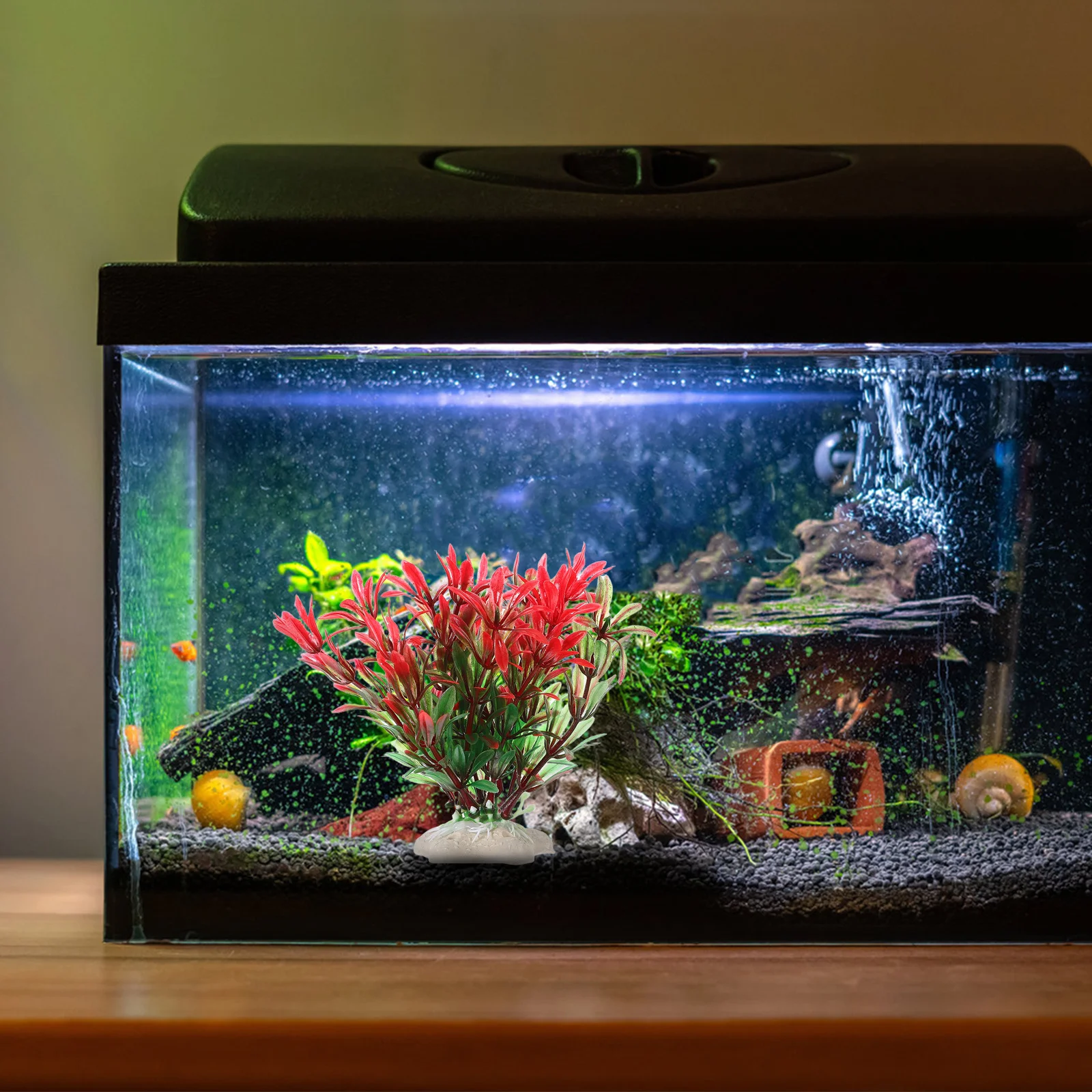 

6Pcs Fish Tank Decorative Artificial Plants Realistic Plastic Aquarium Ornaments Small Aquarium Landscaping Reptile Tank Decor