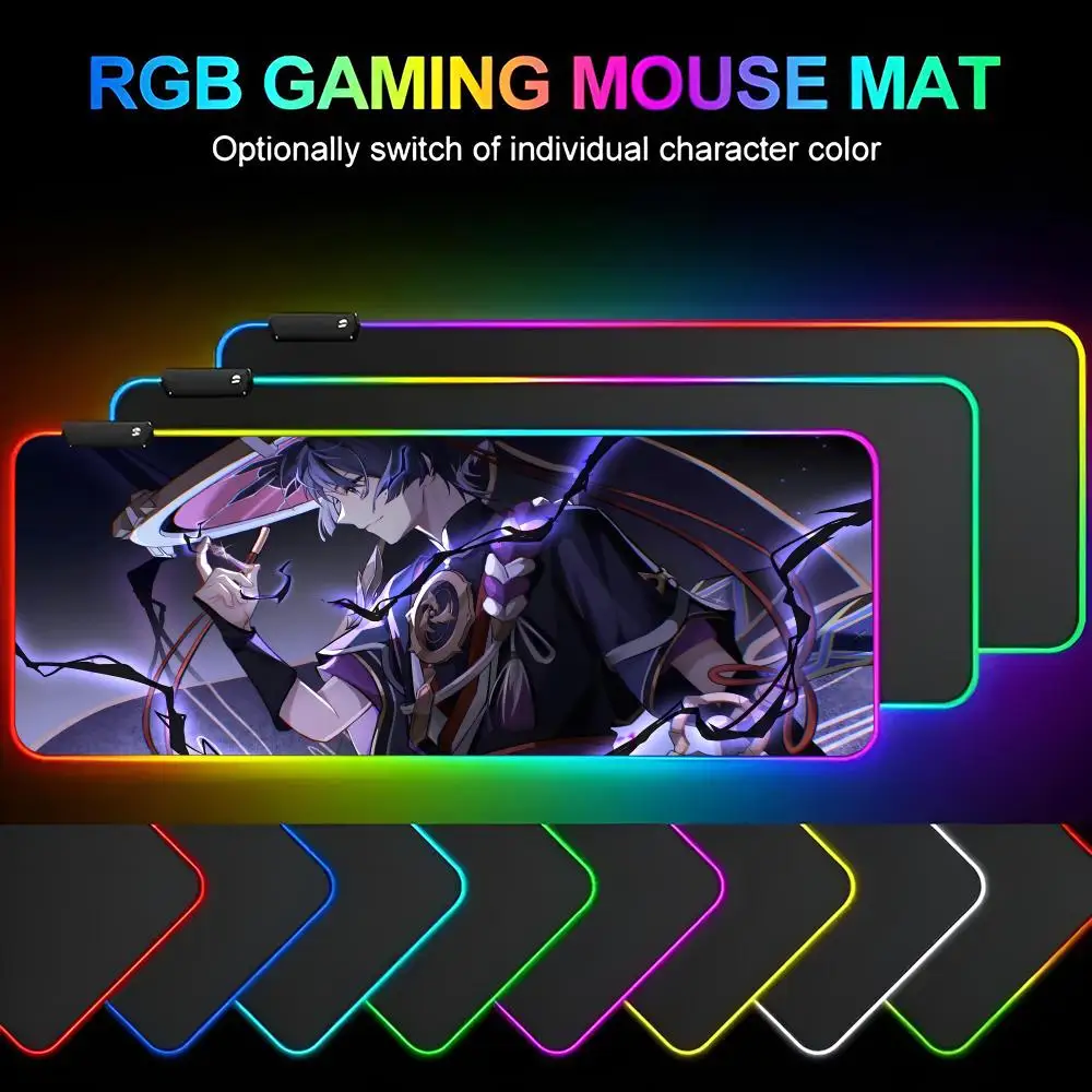 

S-Scaramouches G-Genshin Impact Mouse Pad Mousepad Rgb Mouse Pad 700x400mm Gaming Backlight Pc Accessories Gamer Keyboard Backl