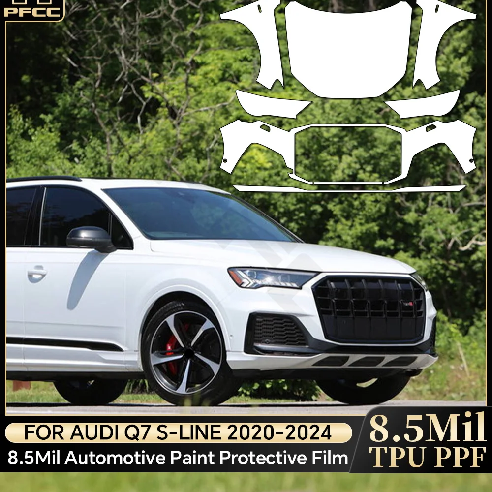 

For Audi Q7 S-Line 2020-2024 8.5Mil TPU Paint Protection Film Car Body Bumper Pre-cut PPF Bra Anti-Scratch Clear Kit Resistant