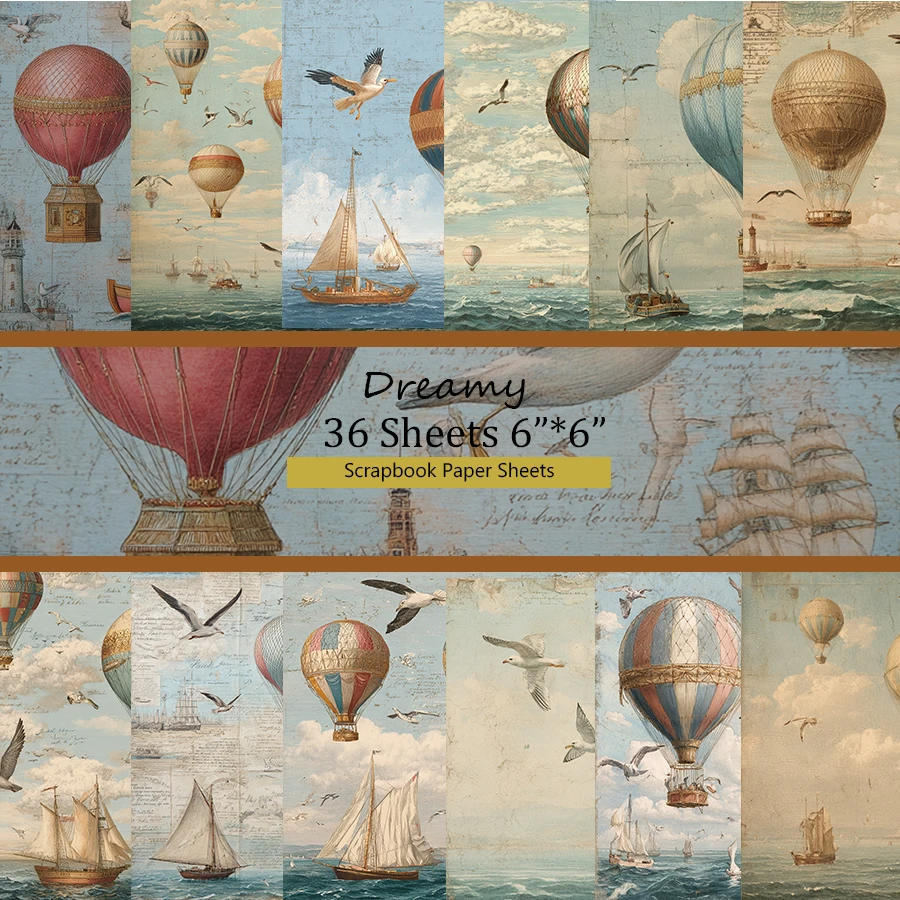 

6"x6"Origami & Scrapbooking Paper Pack (36 Sheets): Vintage - Inspired Travel Prints for Scrapbooking, DIY Cards & Journal Decor