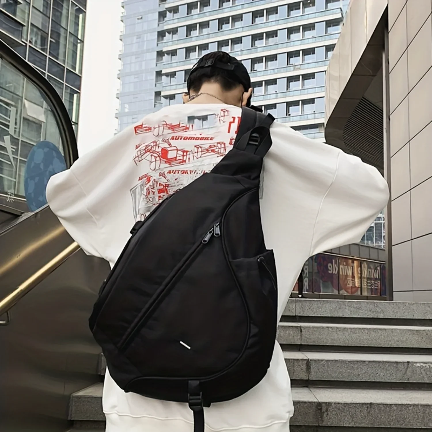 

Men's Nylon Crossbody Shoulder Bag - Large Capacity Sports Travel Bag