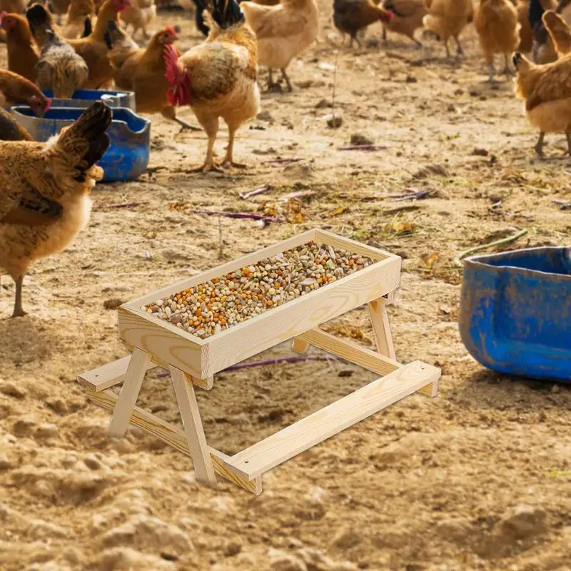 

Chicken Picnic Table Mesh Bottom Chicken Table Wooden Mesh Bottom Stand Keeps Food Fresh Dry For Poultry Turkey Duck Flock