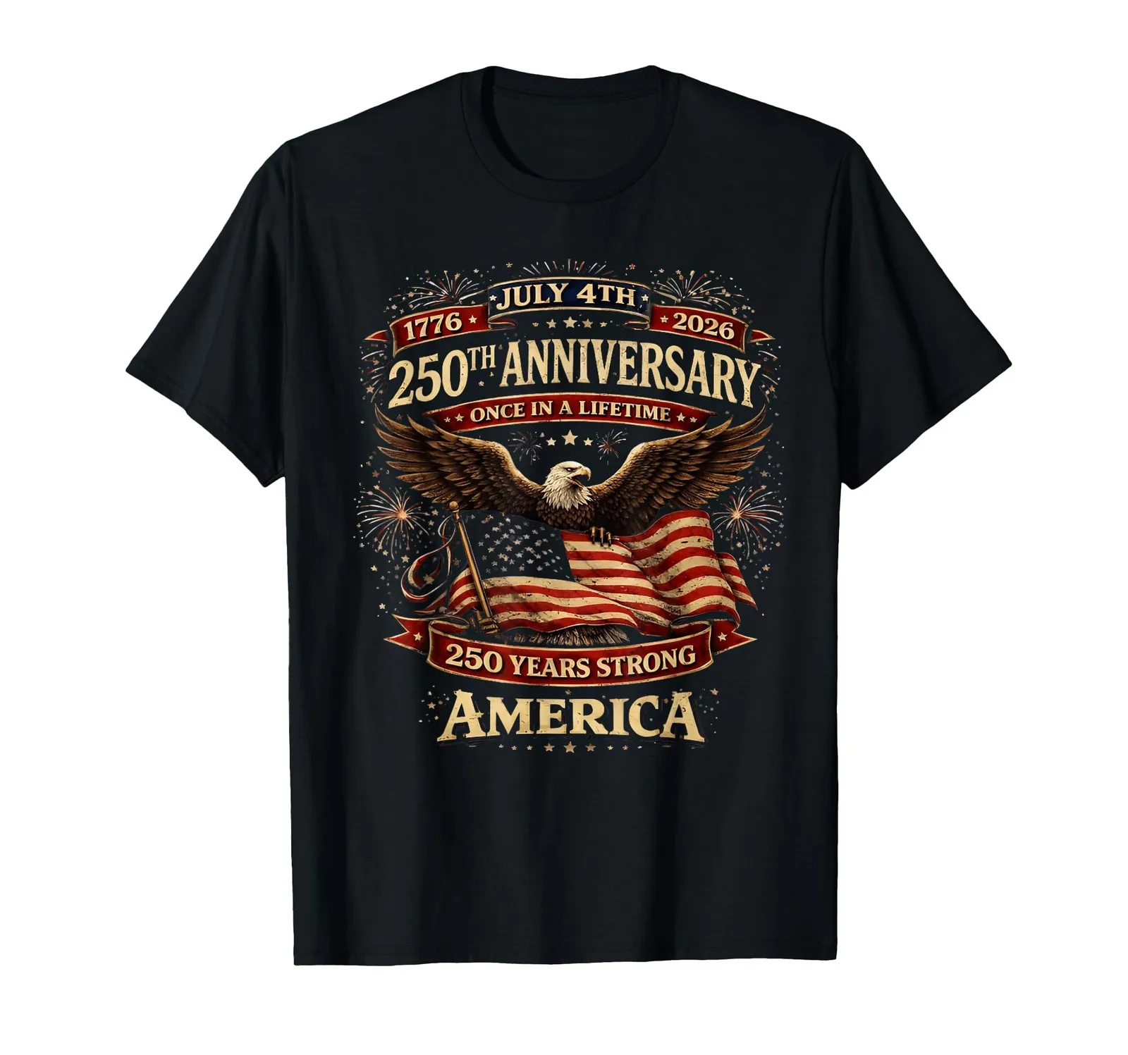 

Celebrate 250th Anniversary with 1776–2026 American Flag T-Shirt