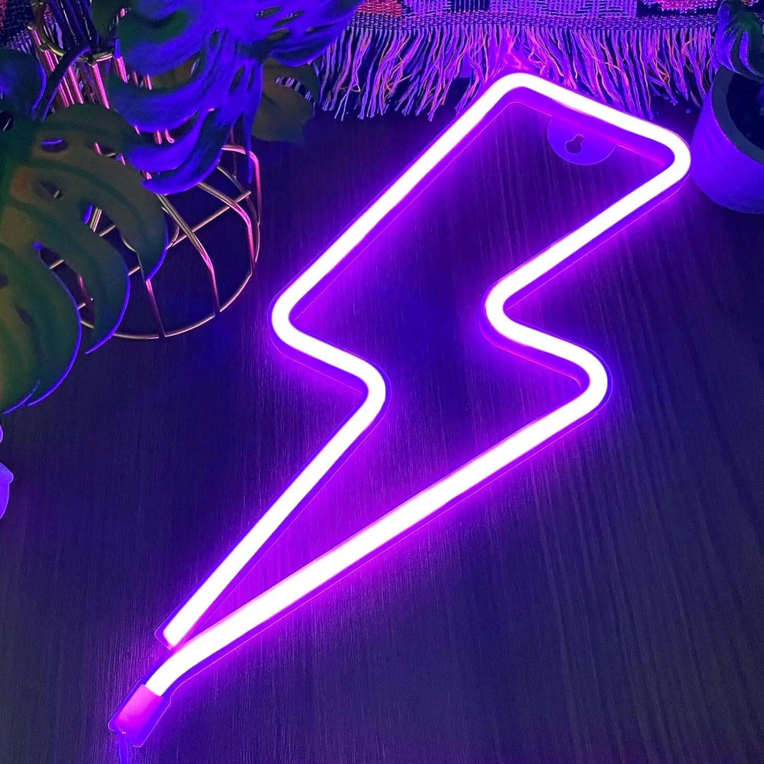 Lightning Bolt Neon Sign USB/Battery Operated LED Neon Light Sign for Room Bedroom Classroom Birthday Christmas Wall Decor Gift