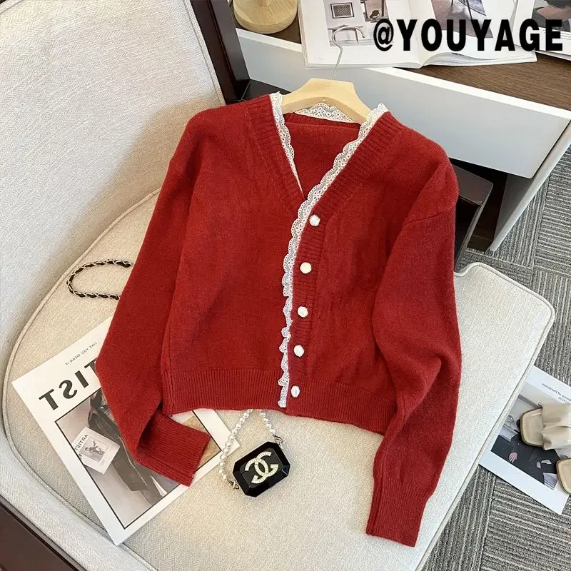 Fashion Woman Blouses 2023 Knitted V-Neck Long Sleeve Autumn Winter Commuter Loose Casual Solid Color Button Sweaters Cardigan