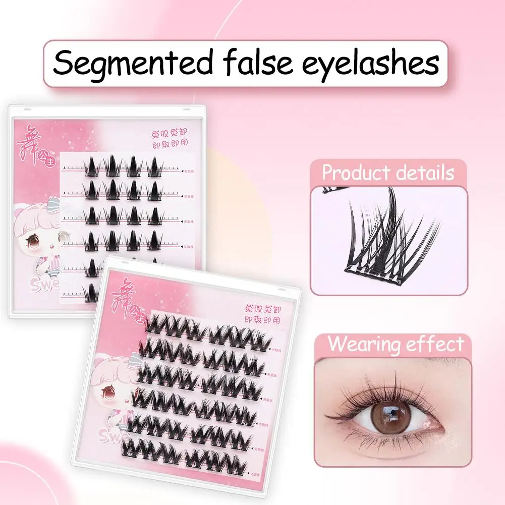 DIY kleberfreie falsche Wimpern natürliche flauschige individuelle segmentierte gefälschte Cluster langlebige koreanische Make-up-Schönheitswerkzeuge