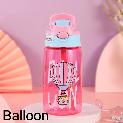 어린이 시피 컵 물병 빨대 및 뚜껑이 달린 창의적인 만화 수유, 유출 방지 휴대용 유아 음료 용기 