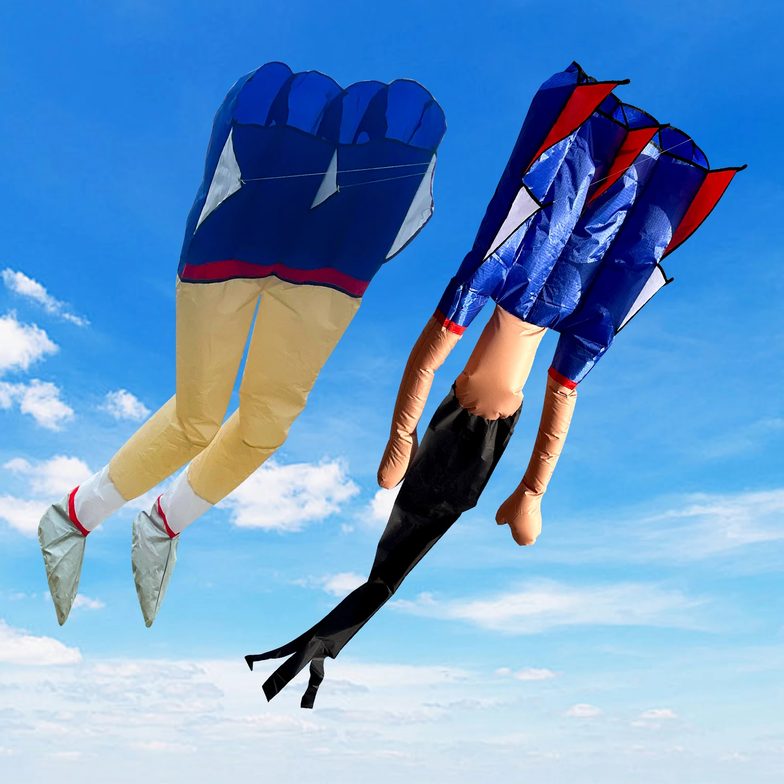 3D High Quality Large Skeletonless Long-leg Soft Kite Funny Creative Kite with 100m Kite String Wheel for Outdoor Beach Camping