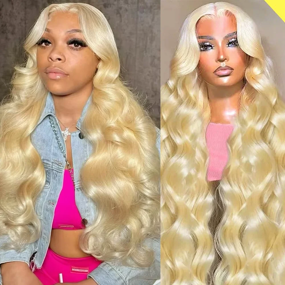 

200 density HD Lace Frontal Wig 613 13x6 Body Wave Human Hair Wigs Blonde 46 Inch brazilian Lace Front Wigs Human Hair for women