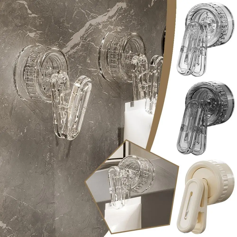 Swivel Suction Cup Storage Clip, Bathroom Kitchen Storage Refrigerator Clip, Note Multi-purpose Swivel Convenient Clip, And L9m0