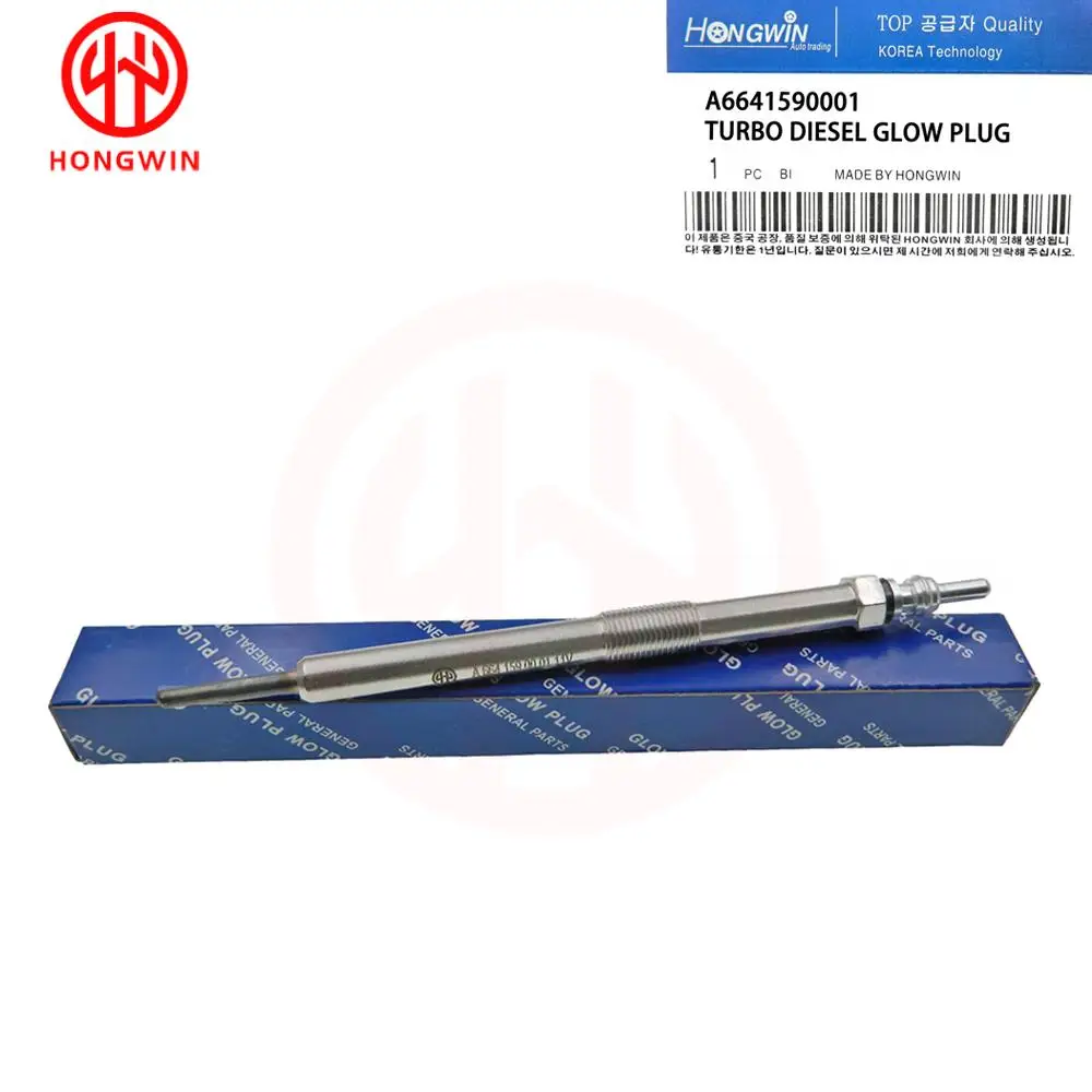 HONGWIN New Turbo Diesel Heater Glow Plugs A6641590001 A6651590201 For Ssangyong Kyron Rexton Rodius 2.7 Xdi 05-12  High Quality