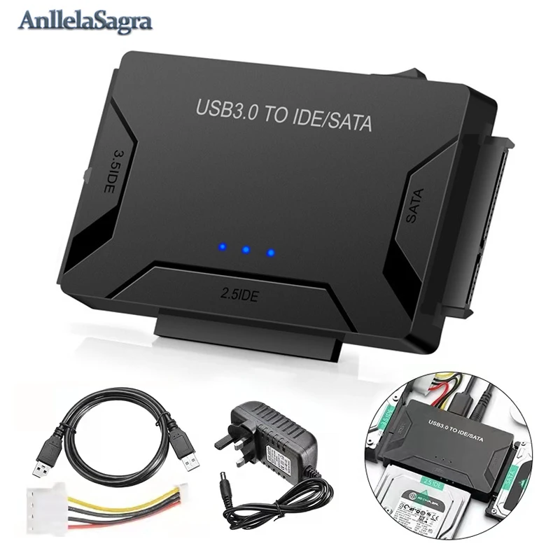 SATA to USB 3.0 IDE Adapter USB 3.0 2.0 SATA for 2.5 3.5 Hard Disk Drive HDD SSD Converter IDE SATA  Adapter Cable for Laptops