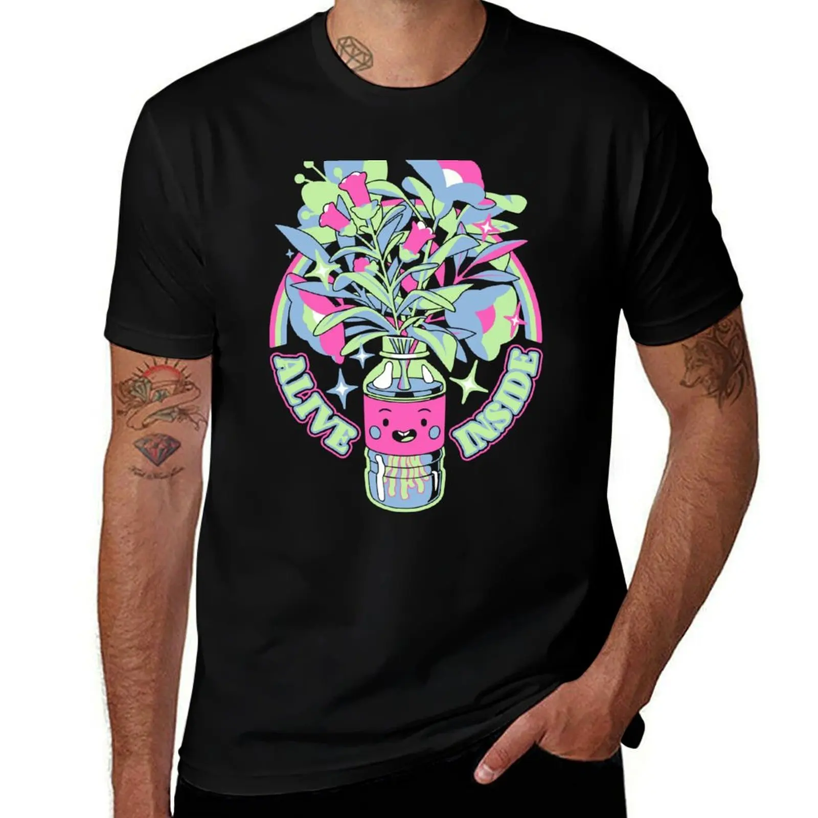 Alive Inside T-Shirt Urban Style Casual Short Sleeve Top T-Shirt