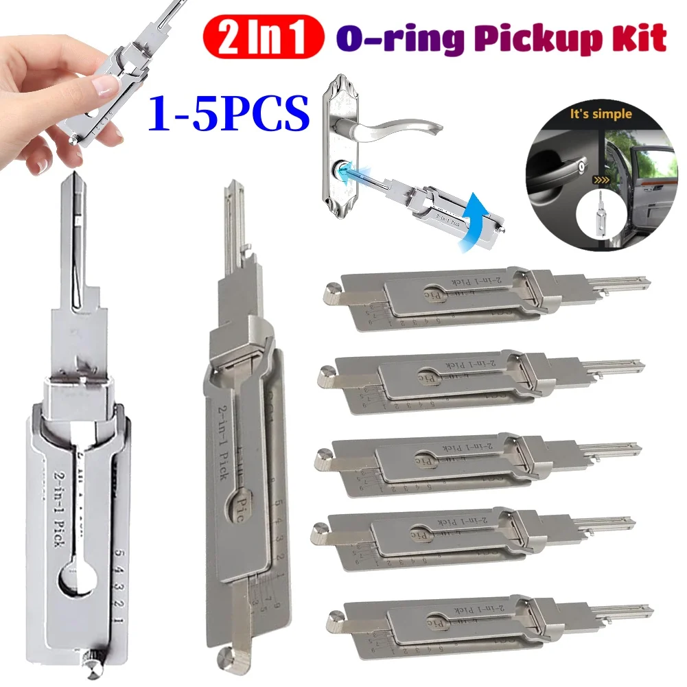 

1-5pcs SS001 Key Decoder Stainless Steel Lock Key Precision Hook Pick Set Maintenance Repair Tool Unlocking Engineering Multi-fu