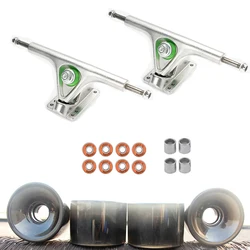 Pair of Aluminium 7 inch 50° Long Board Trucks Skateboard Bridge Long Board Bridge Professional Universal Trucks with 70mm Wheel